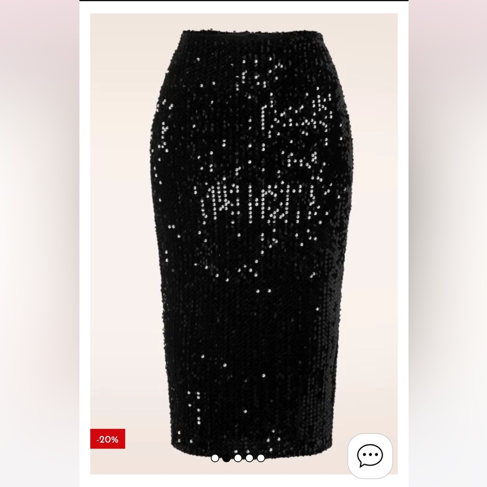 TV Vintage Chic Black Sequin Wiggle Skirt